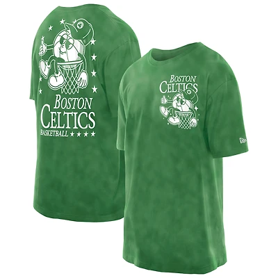 T-shirt oversize New Era vert Kelly pour homme, Boston Celtics, délavé aux enzymes, Old School Sport