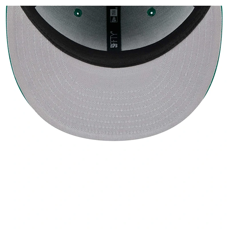 Casquette ajustée 59Fifty passepoilée et floquée New Era Kelly Green Boston Celtics pour hommes