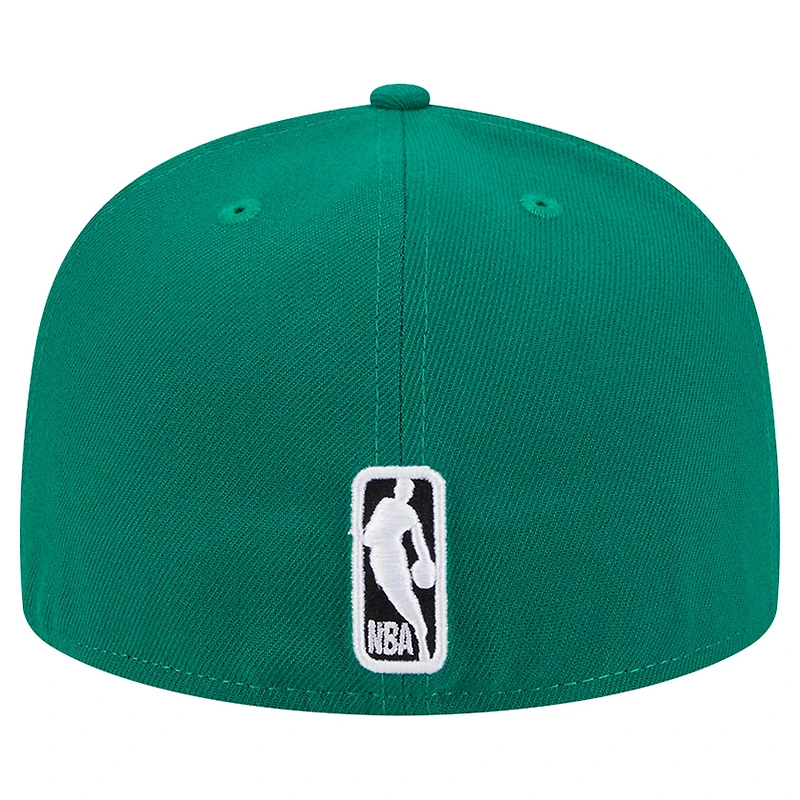 Casquette ajustée 59Fifty Boston Celtics Sport Night Script de New Era pour homme, vert Kelly