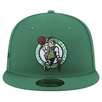 Men's New Era Kelly Green Boston Celtics Throwback Pennant 59FIFTY Fitted Hat