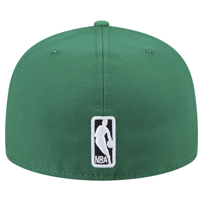 Men's New Era Kelly Green Boston Celtics Throwback Pennant 59FIFTY Fitted Hat