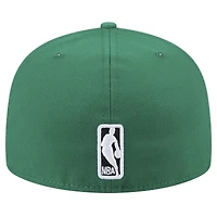 Men's New Era Kelly Green Boston Celtics Throwback Pennant 59FIFTY Fitted Hat
