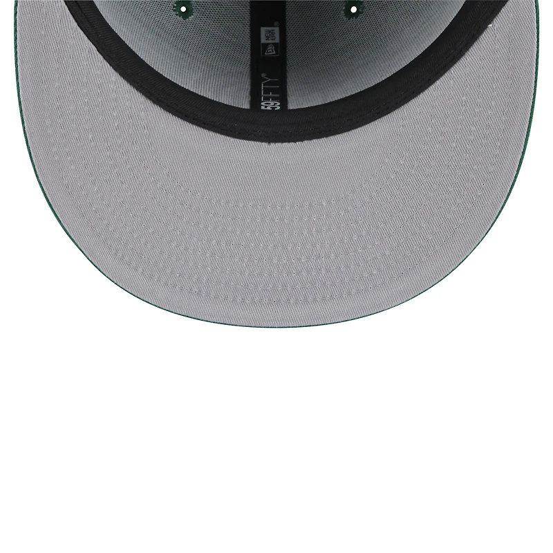 Men's New Era Kelly Green Boston Celtics Throwback Pennant 59FIFTY Fitted Hat