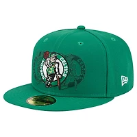 Men's New Era  Kelly Green Boston Celtics Tri-Hit 59Fifty Fitted Hat