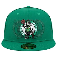 Men's New Era  Kelly Green Boston Celtics Tri-Hit 59Fifty Fitted Hat