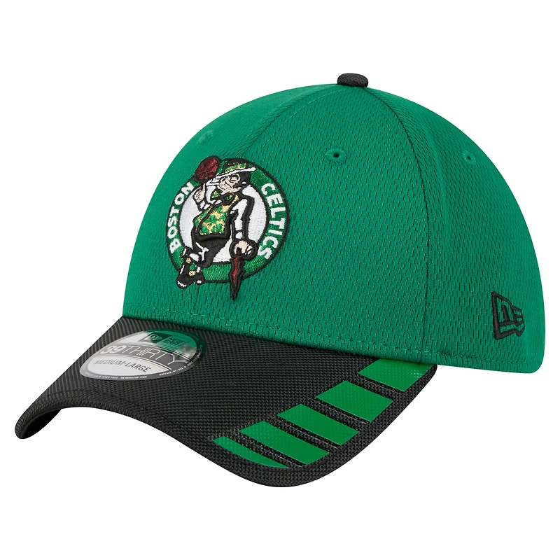 Men's New Era Kelly Green Boston Celtics Visor Hit 39THIRTY Flex Hat