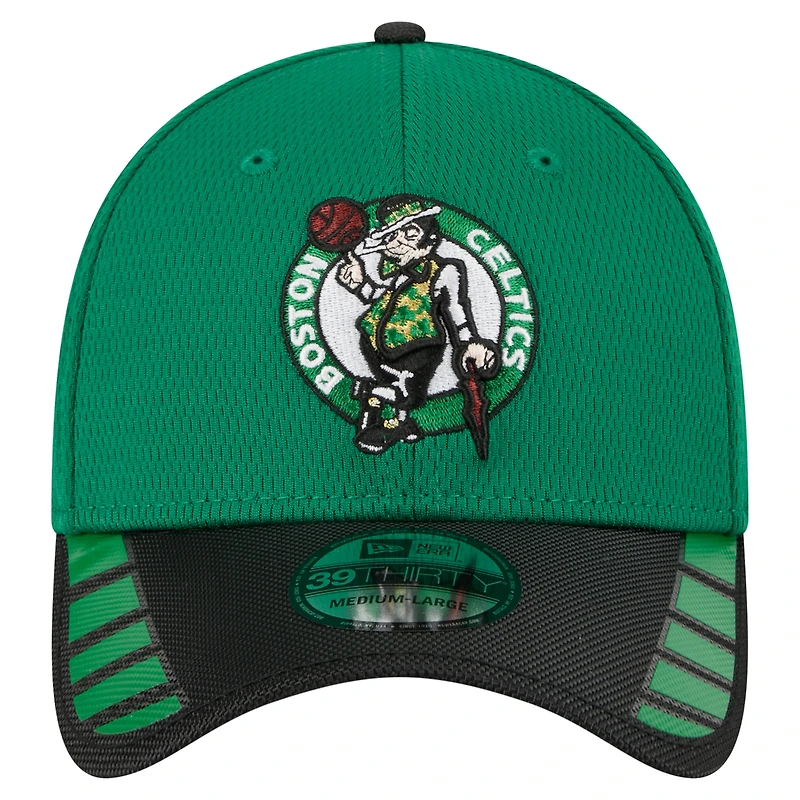 Men's New Era Kelly Green Boston Celtics Visor Hit 39THIRTY Flex Hat