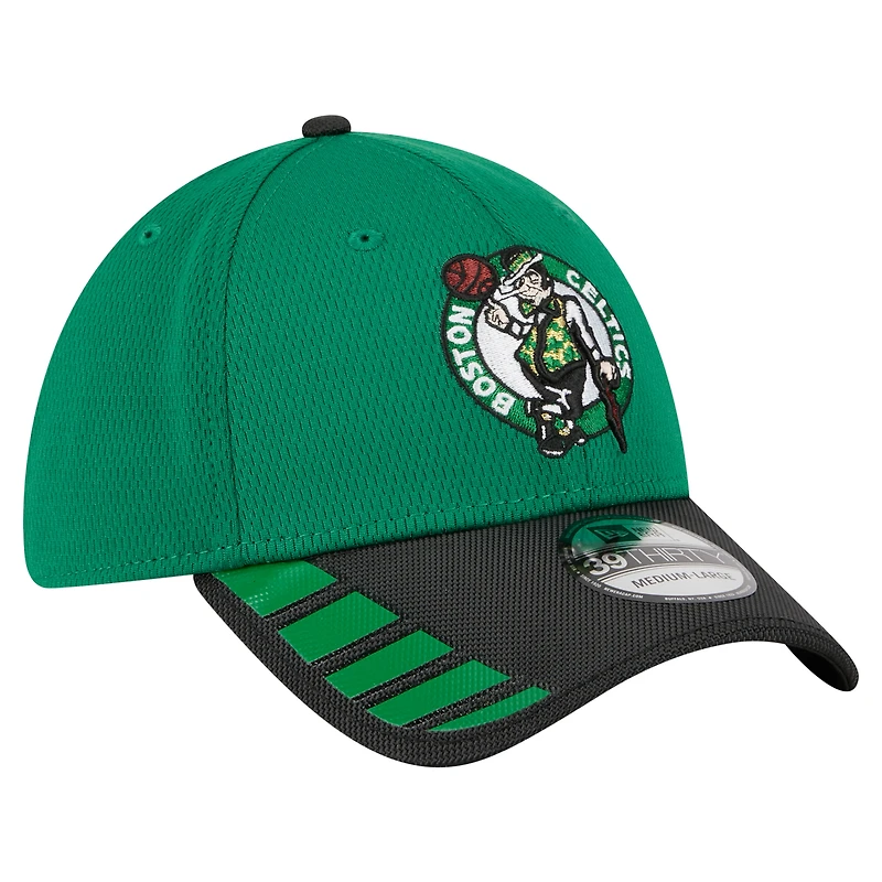 Men's New Era Kelly Green Boston Celtics Visor Hit 39THIRTY Flex Hat