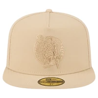 Men's New Era Khaki Boston Celtics Color Pack A-Frame 59FIFTY Fitted Hat