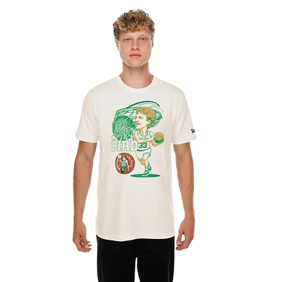 T-shirt graphique New Era Larry Bird crème Boston Celtics pour homme