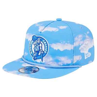 Casquette ajustable en corde pour golfeur New Era bleu clair Boston Celtics Head in the Clouds pour homme