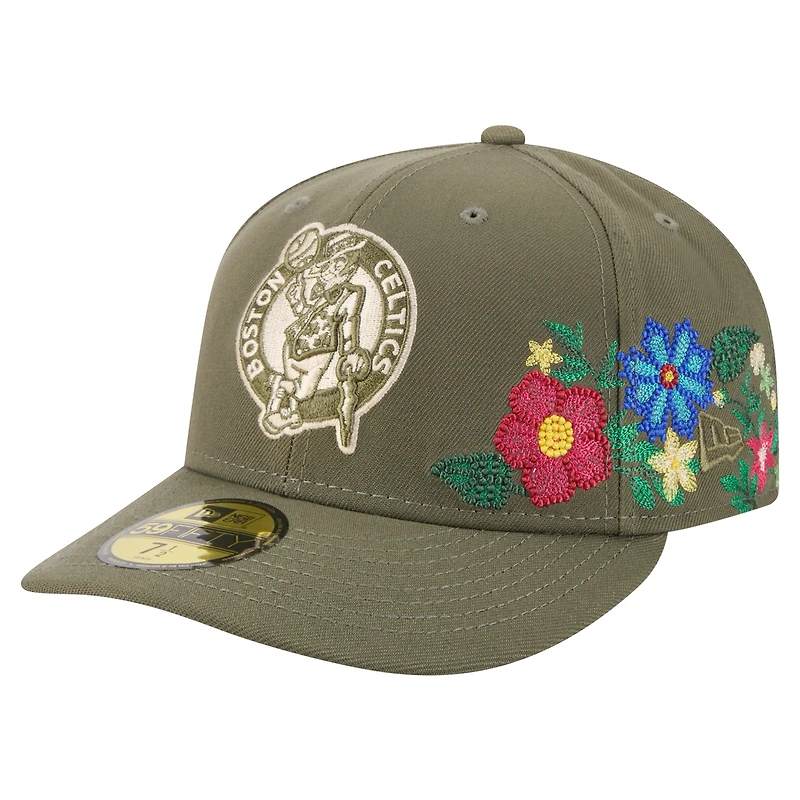 Casquette ajustée 59FIFTY Boston Celtics olive New Era pour homme