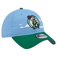 Men's New Era Powder Blue Boston Celtics Clouds 9TWENTY Adjustable Hat