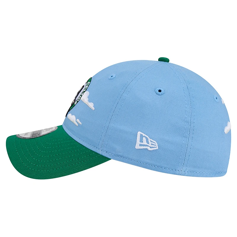 Men's New Era Powder Blue Boston Celtics Clouds 9TWENTY Adjustable Hat