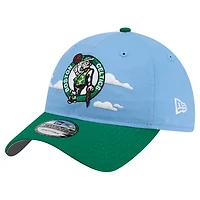 Men's New Era Powder Blue Boston Celtics Clouds 9TWENTY Adjustable Hat