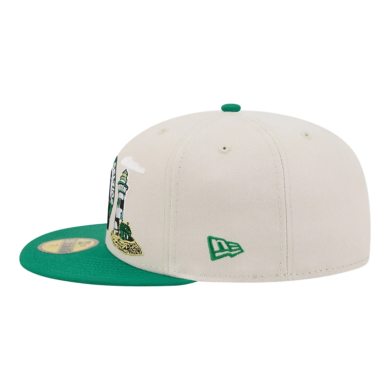 Men's New Era  Tan/Kelly Green Boston Celtics Localized City Icon 59FIFTY Fitted Hat