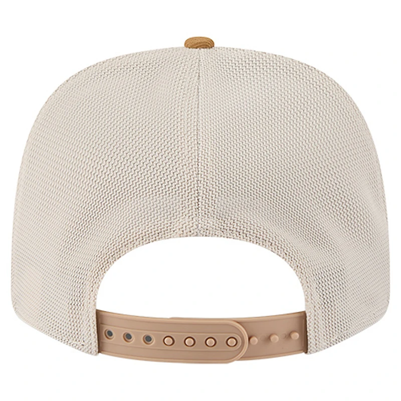 Men's New Era Tan/Light Brown Boston Celtics Two-Tone 9SEVENTY Adjustable Trucker Hat