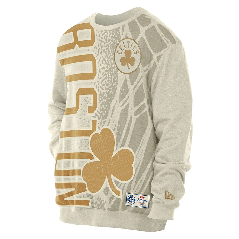 Men's New Era Tan Boston Celtics 2025/26 City Edition Sweatshirt