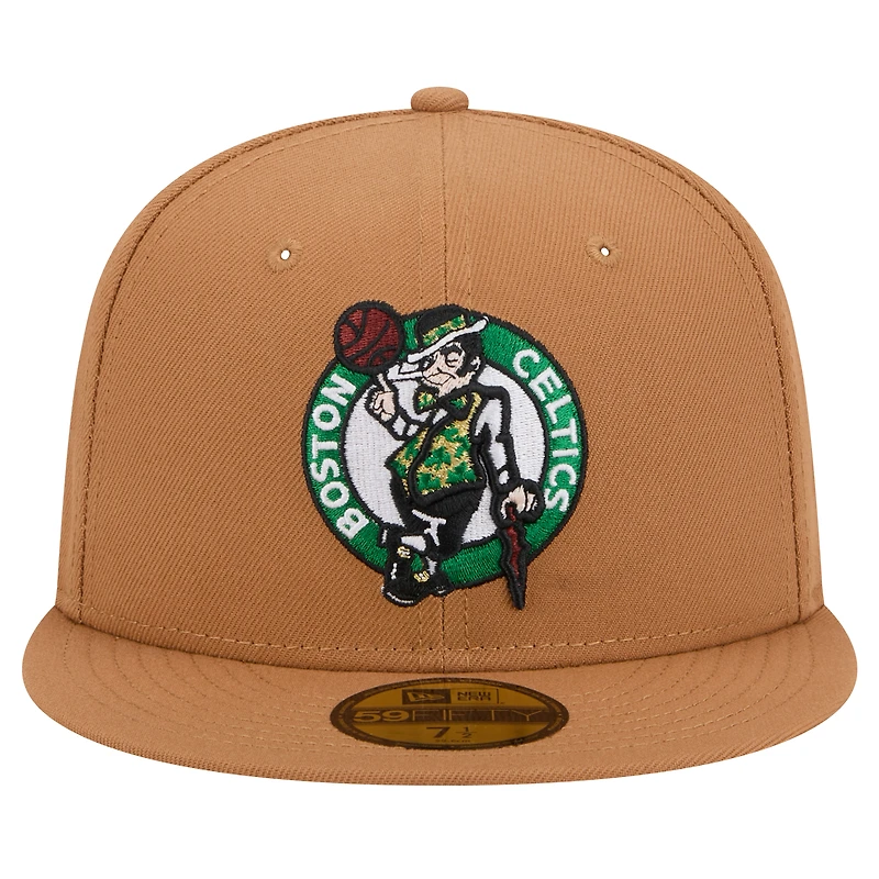 Men's New Era Tan Boston Celtics Color Pack 59FIFTY Fitted Hat