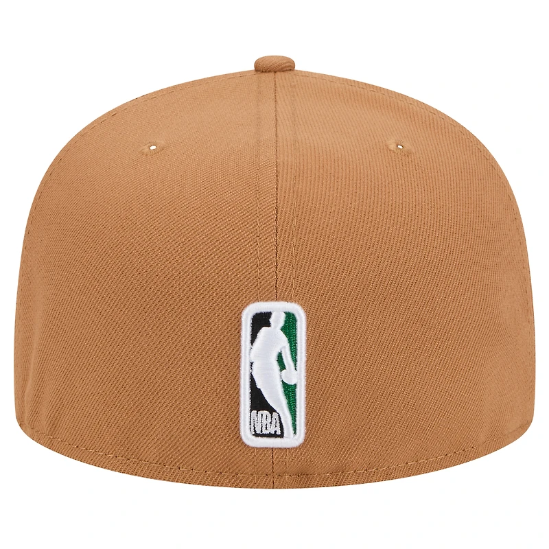 Men's New Era Tan Boston Celtics Color Pack 59FIFTY Fitted Hat