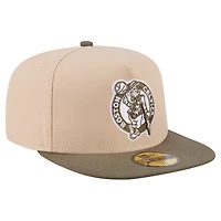 Men's New Era  Tan Boston Celtics Color Pack Two-Tone 59FIFTY A-Frame Fitted Hat