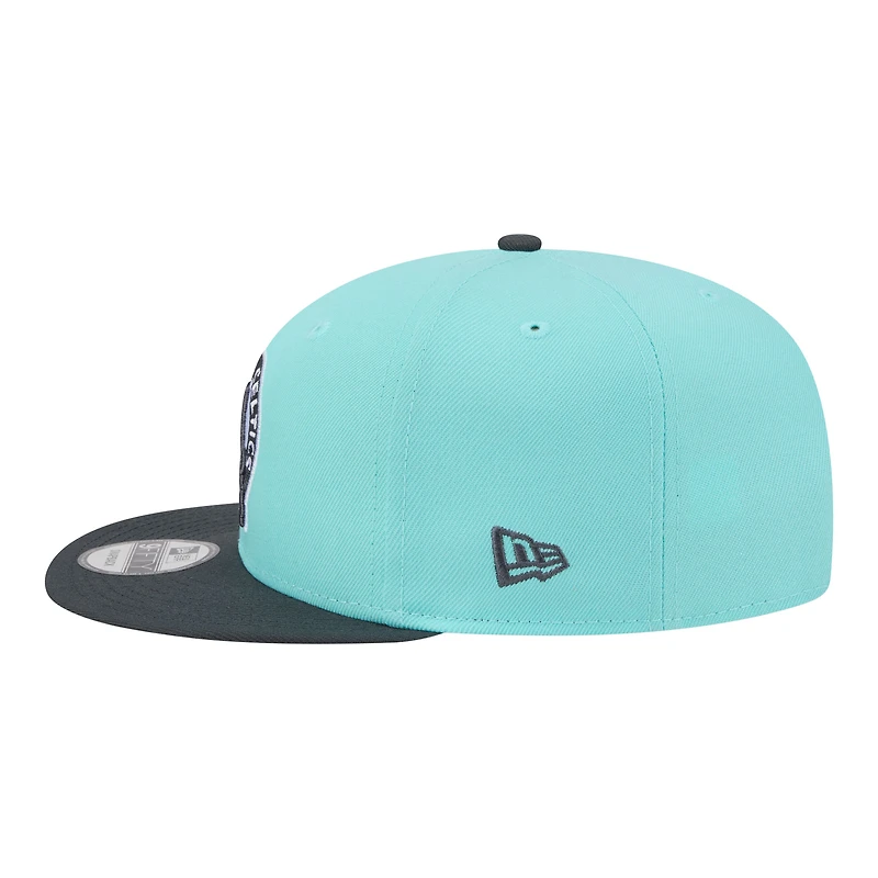 Men's New Era Turquoise/Charcoal Boston Celtics Color Pack Two-Tone 9FIFTY Snapback Hat