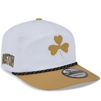 Casquette ajustable New Era blanche et or Boston Celtics 2025/26 City Edition 19TWENTY pour homme