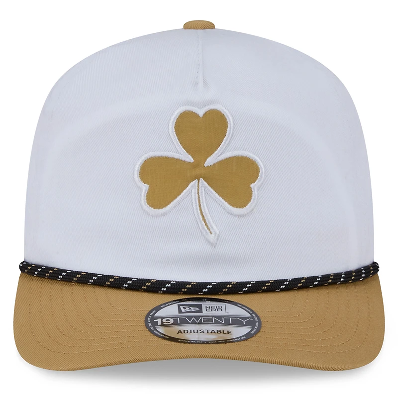 Casquette ajustable New Era blanche et or Boston Celtics 2025/26 City Edition 19TWENTY pour homme