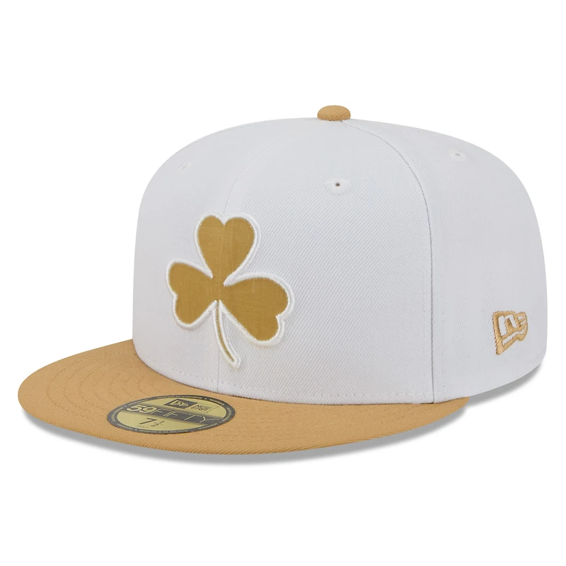 Men's New Era White/Gold Boston Celtics 2025/26 City Edition 59FIFTY Fitted Hat