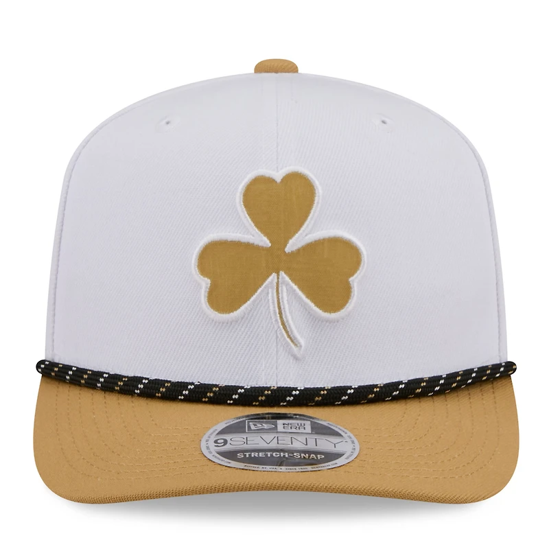 Men's New Era White/Gold Boston Celtics 2025/26 City Edition 9SEVENTY Adjustable Hat