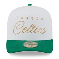Men's New Era White/Kelly Green Boston Celtics 2025 NBA Draft A-Frame 59FIFTY Fitted Hat