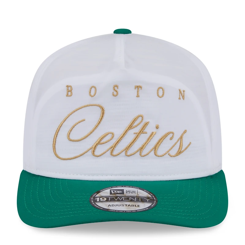 Men's New Era White/Kelly Green Boston Celtics 2025 NBA Draft On-Stage Nylon 19TWENTY Adjustable Hat