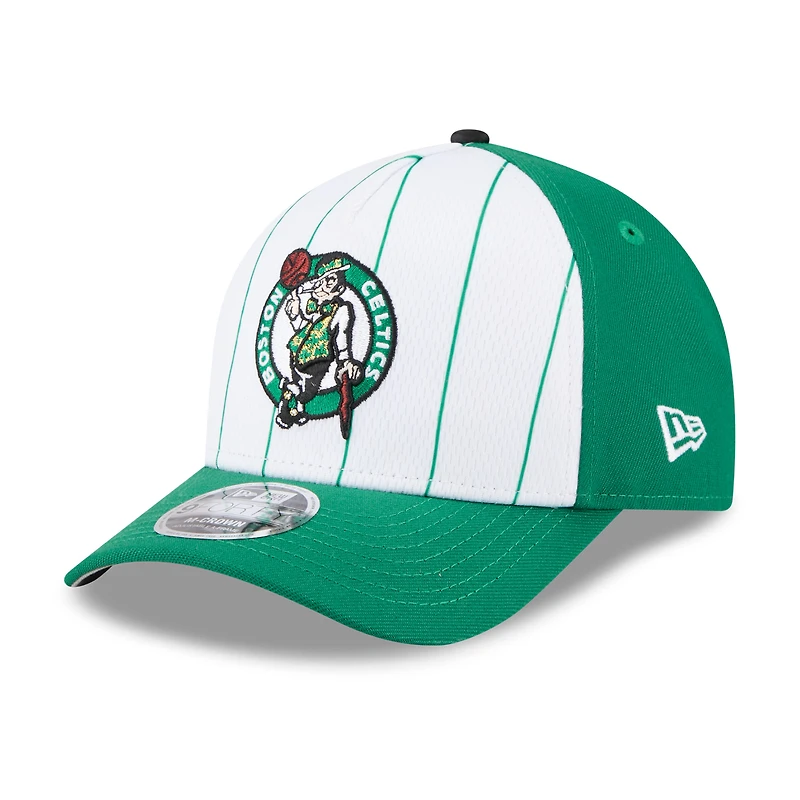 Casquette ajustable New Era blanche/verte Kelly Boston Celtics 2025 NBA Tip Off M-Crown A-Frame 9FORTY pour homme