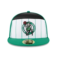 Casquette ajustée New Era 59FIFTY blanche/verte Kelly pour homme, Boston Celtics, NBA 2025 Tip Off Split Panel