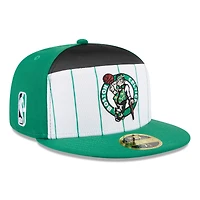 Casquette ajustée New Era 59FIFTY blanche/verte Kelly pour homme, Boston Celtics, NBA 2025 Tip Off Split Panel