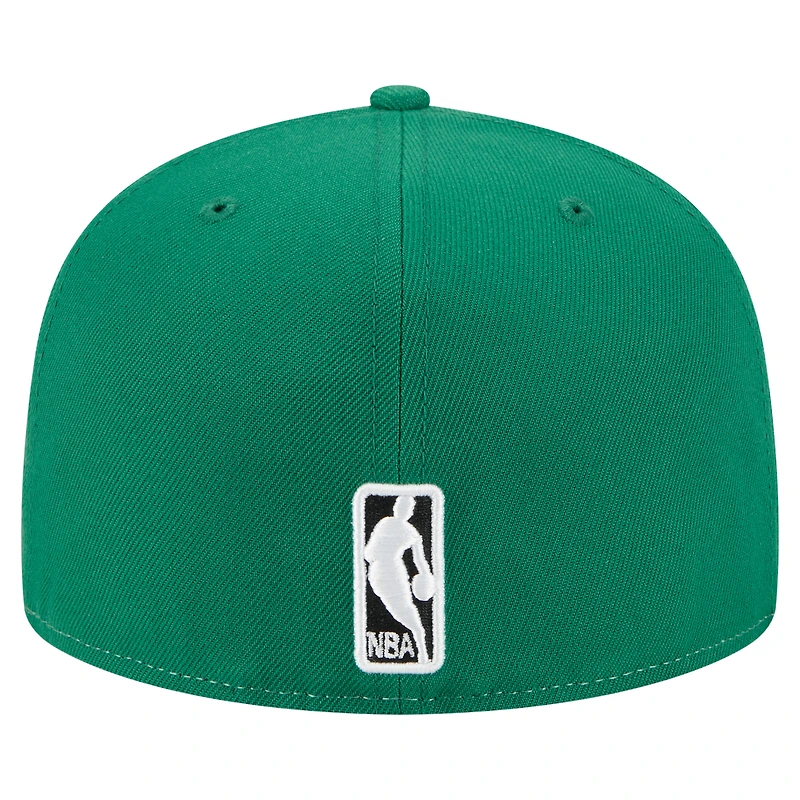 Casquette ajustée New Era 59Fifty blanche/verte Kelly pour homme des Boston Celtics