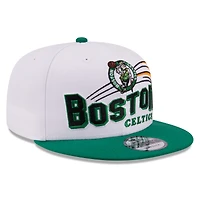 Men's New Era White/Kelly Green Boston Celtics Retro Swoop 9FIFTY Snapback Hat