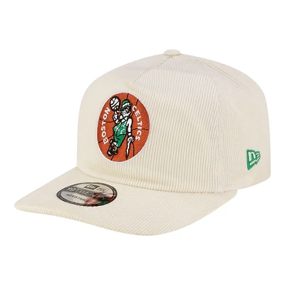 Men's New Era  White Boston Celtics 19TWENTY 80s Chrome Corduroy Adjustable Hat