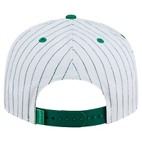 Casquette snapback New Era Deceptor 9FIFTY blanche à rayures fines pour homme des Boston Celtics