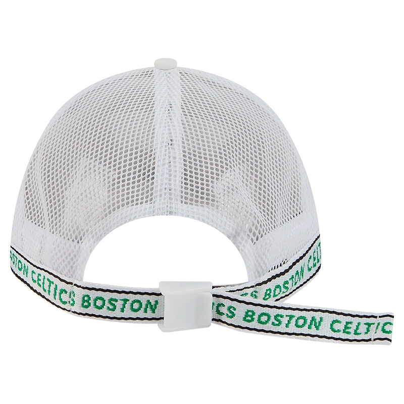 Men's New Era  White Boston Celtics Featherweight Team Tape 9FORTY M-Crown A-Frame Adjustable Hat