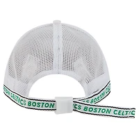 Men's New Era  White Boston Celtics Featherweight Team Tape 9FORTY M-Crown A-Frame Adjustable Hat