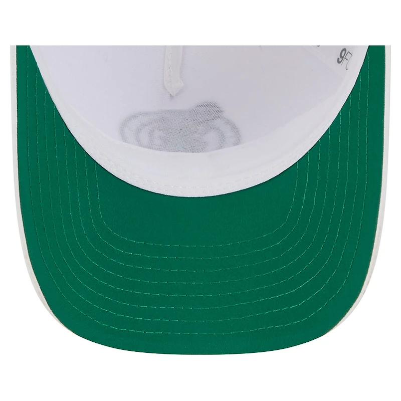 Men's New Era  White Boston Celtics Featherweight Team Tape 9FORTY M-Crown A-Frame Adjustable Hat
