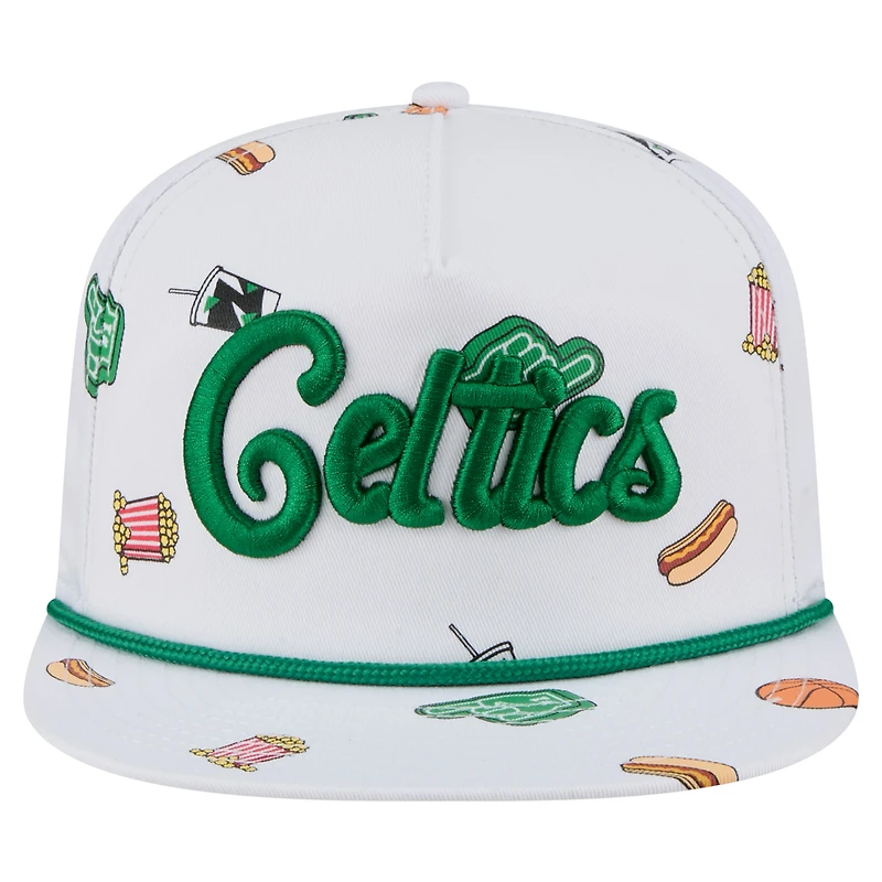 Men's New Era White Boston Celtics Team Cheer Rope 19TWENTY Adjustable Hat