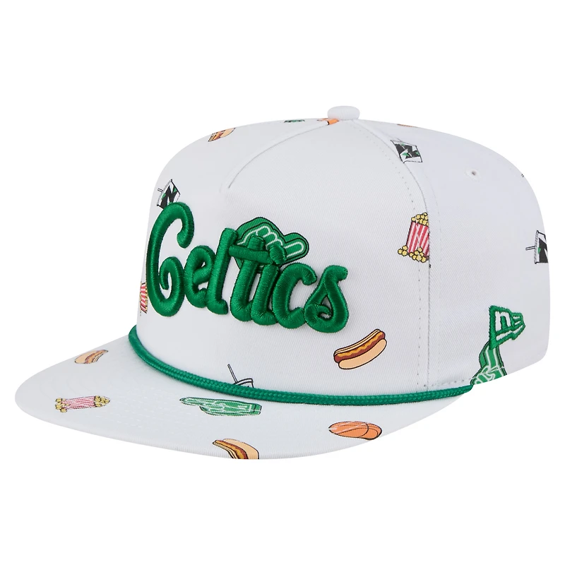 Men's New Era White Boston Celtics Team Cheer Rope 19TWENTY Adjustable Hat