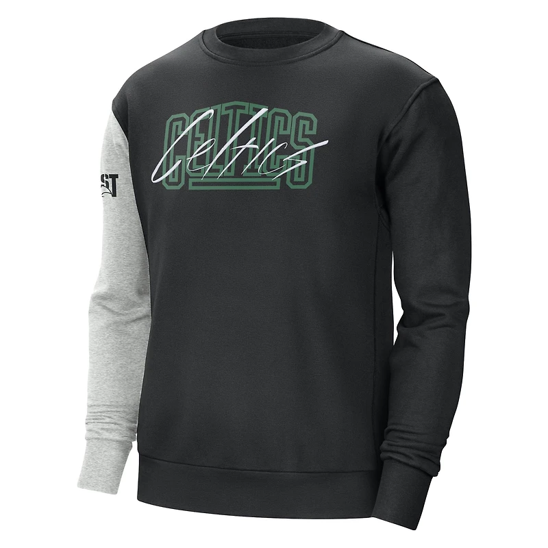 Men's Nike Black/Heather Gray Boston Celtics Courtside Versus Force & Flight Pullover Sweatshirt
