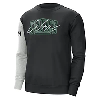 Men's Nike Black/Heather Gray Boston Celtics Courtside Versus Force & Flight Pullover Sweatshirt