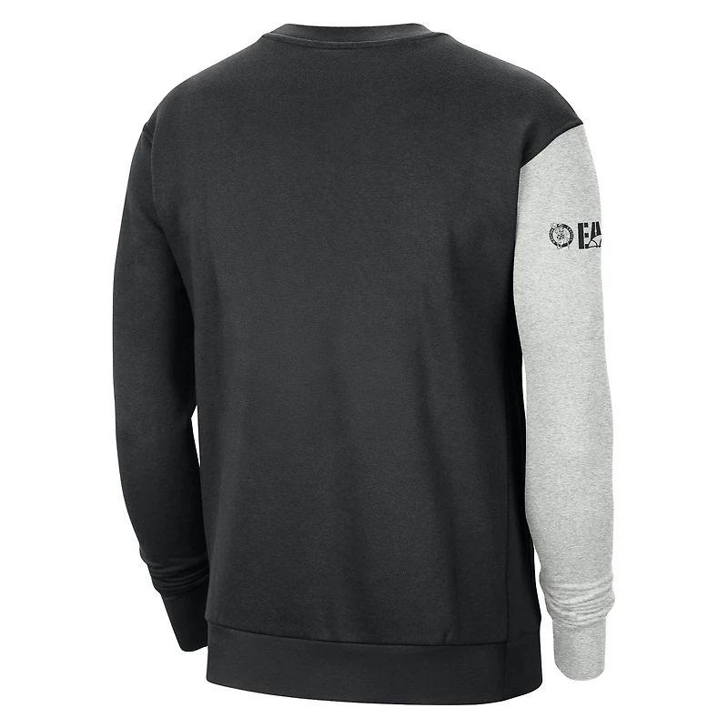 Sweat à capuche Boston Celtics Courtside Versus Force & Flight Nike noir/gris chiné pour homme