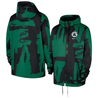 Men's Nike  Black/Kelly Green Boston Celtics Courtside Club Premium Woven Full-Zip Hooded Jacket