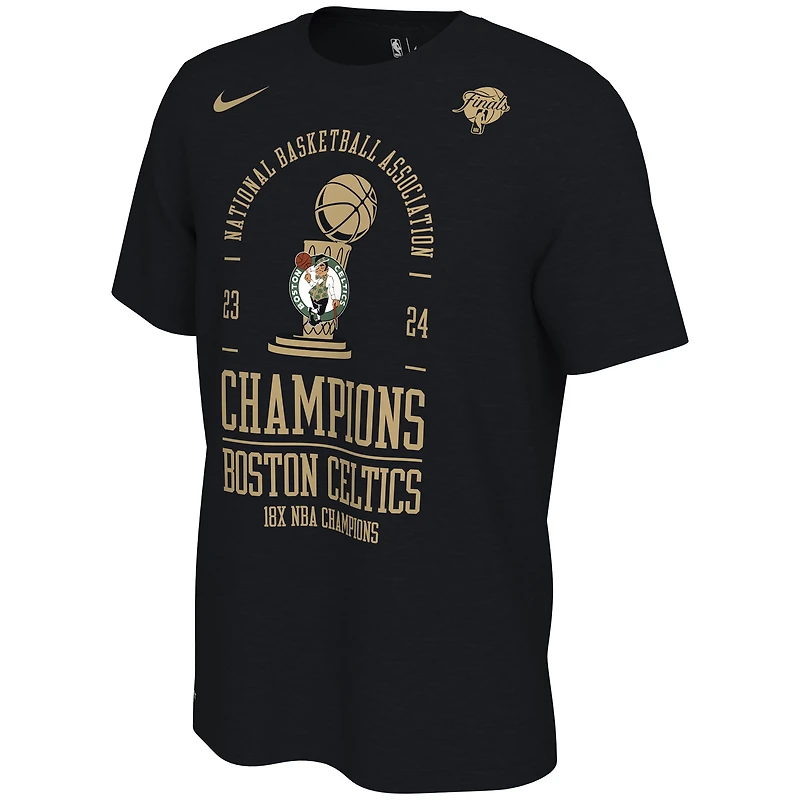 T-shirt Nike pour hommes, noir, Boston Celtics, 18 fois finales de la NBA, champions du vestiaire