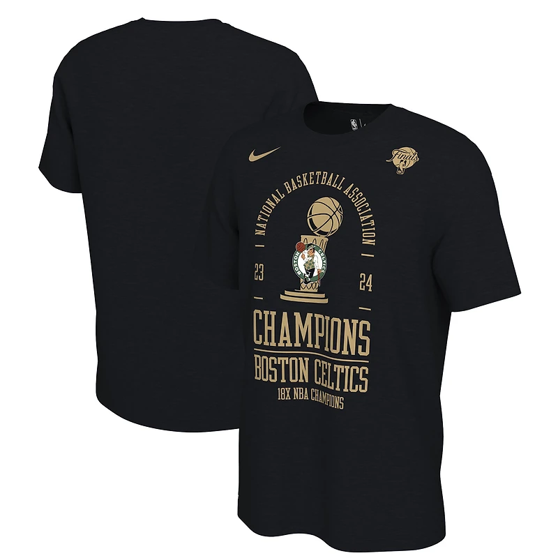 T-shirt Nike pour hommes, noir, Boston Celtics, 18 fois finales de la NBA, champions du vestiaire